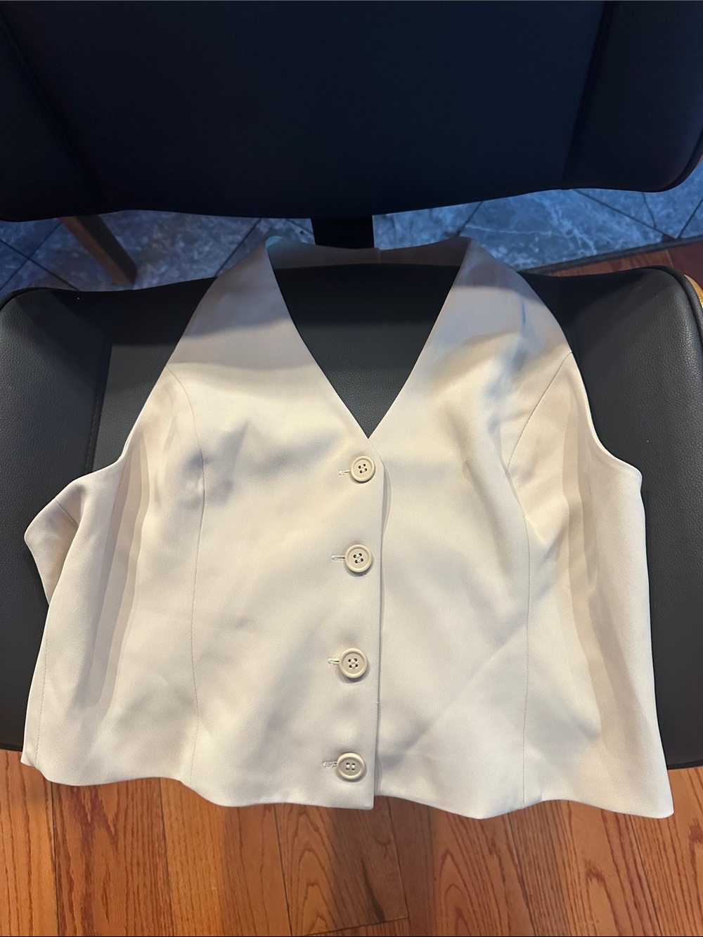Tailored Cream Women's Button-Front Vest
